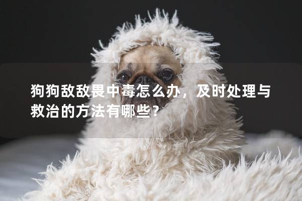 狗狗敌敌畏中毒怎么办，及时处理与救治的方法有哪些？