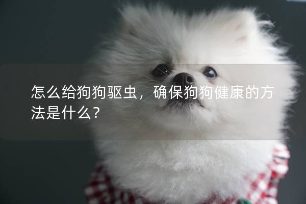 怎么给狗狗驱虫,确保狗狗健康的方法是什么? 怎么给狗狗驱虫,确保狗狗健康的方法是什么?