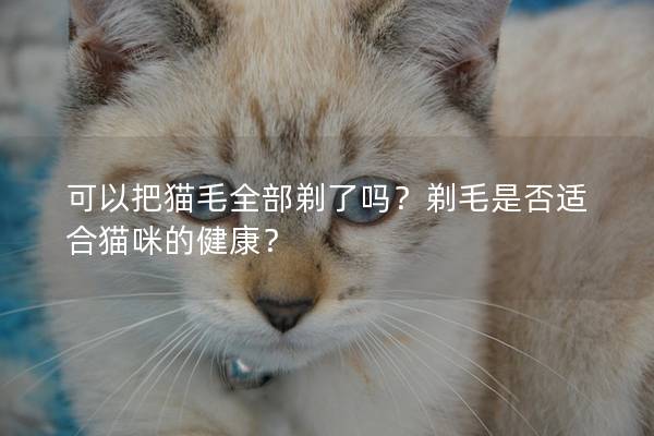 可以把猫毛全部剃了吗?剃毛是否适合猫咪的健康? 可以把猫毛全部剃了吗?剃毛是否适合猫咪的健康?