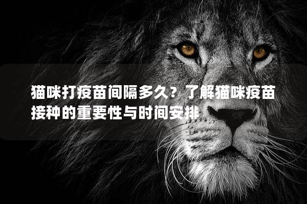 猫咪打疫苗间隔多久?了解猫咪疫苗接种的重要性与时间安排 猫咪打疫苗间隔多久?了解猫咪疫苗接种的重要性与时间安排