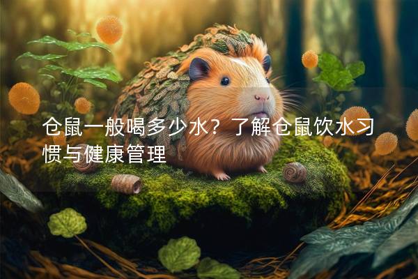 仓鼠一般喝多少水？了解仓鼠饮水习惯与健康管理
